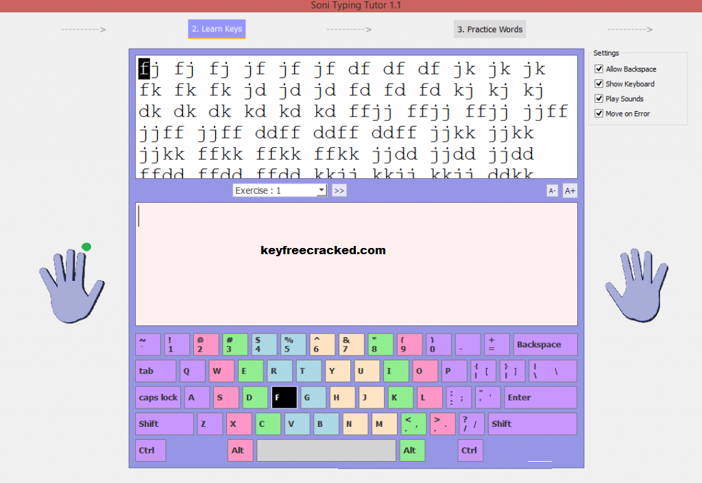 Soni Typing Tutor key